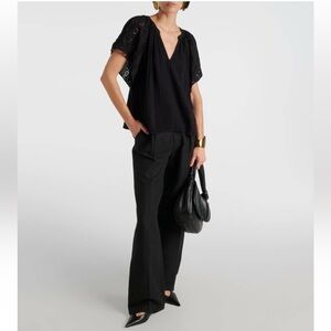 Velvet Black Tish embroidered cotton top Size XS